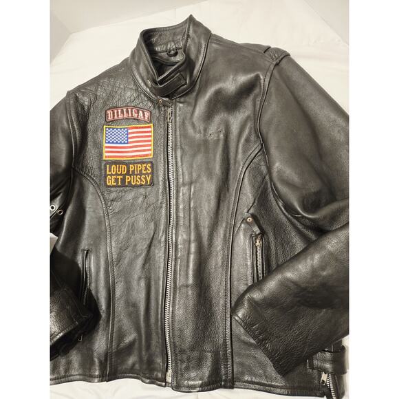 LEATHER CLUB LEATHER JACKET Men Small Byker Motorsports - Picture 1 of 13